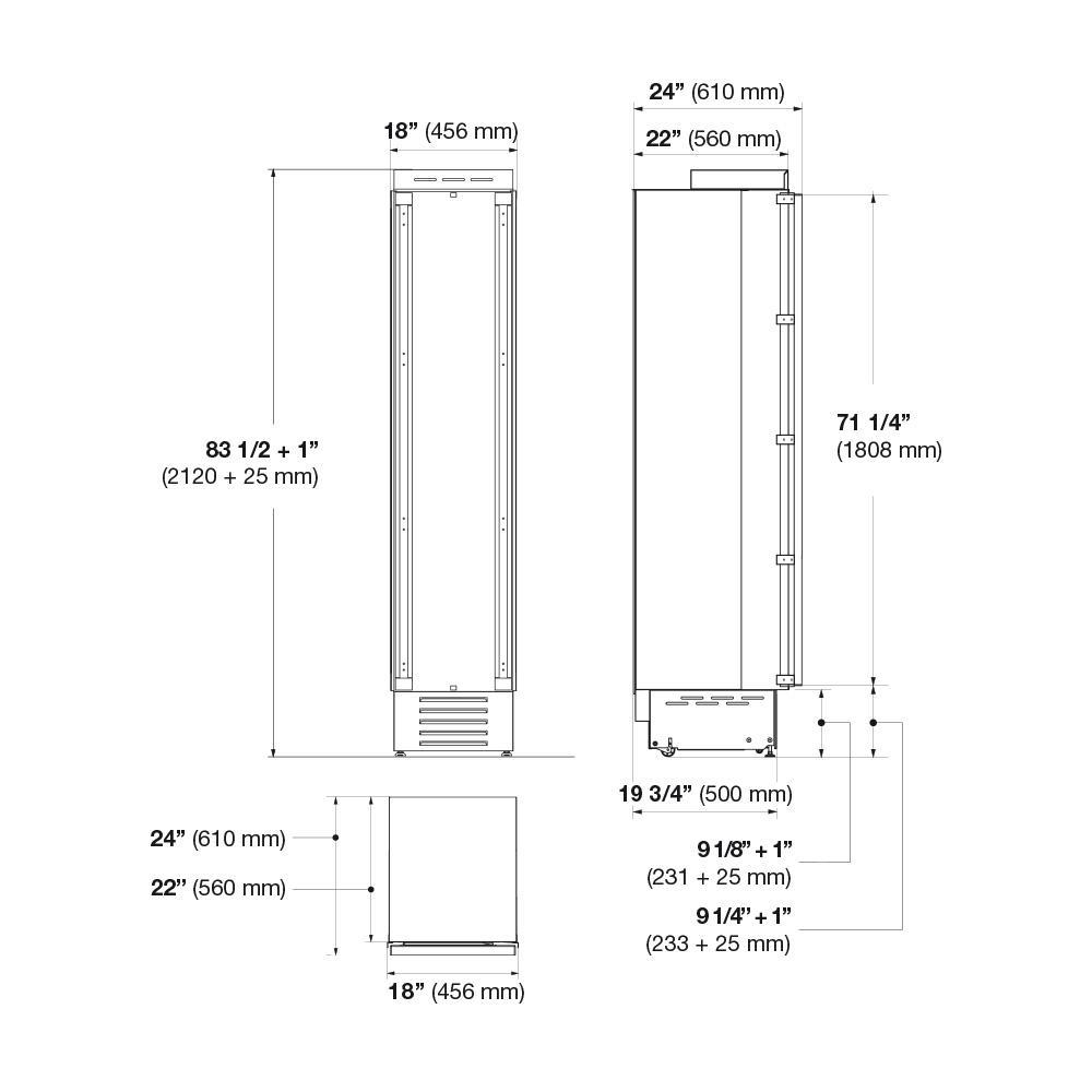 Fulgor Milano F7IFC18O1R 18" Built-In Freezer Column