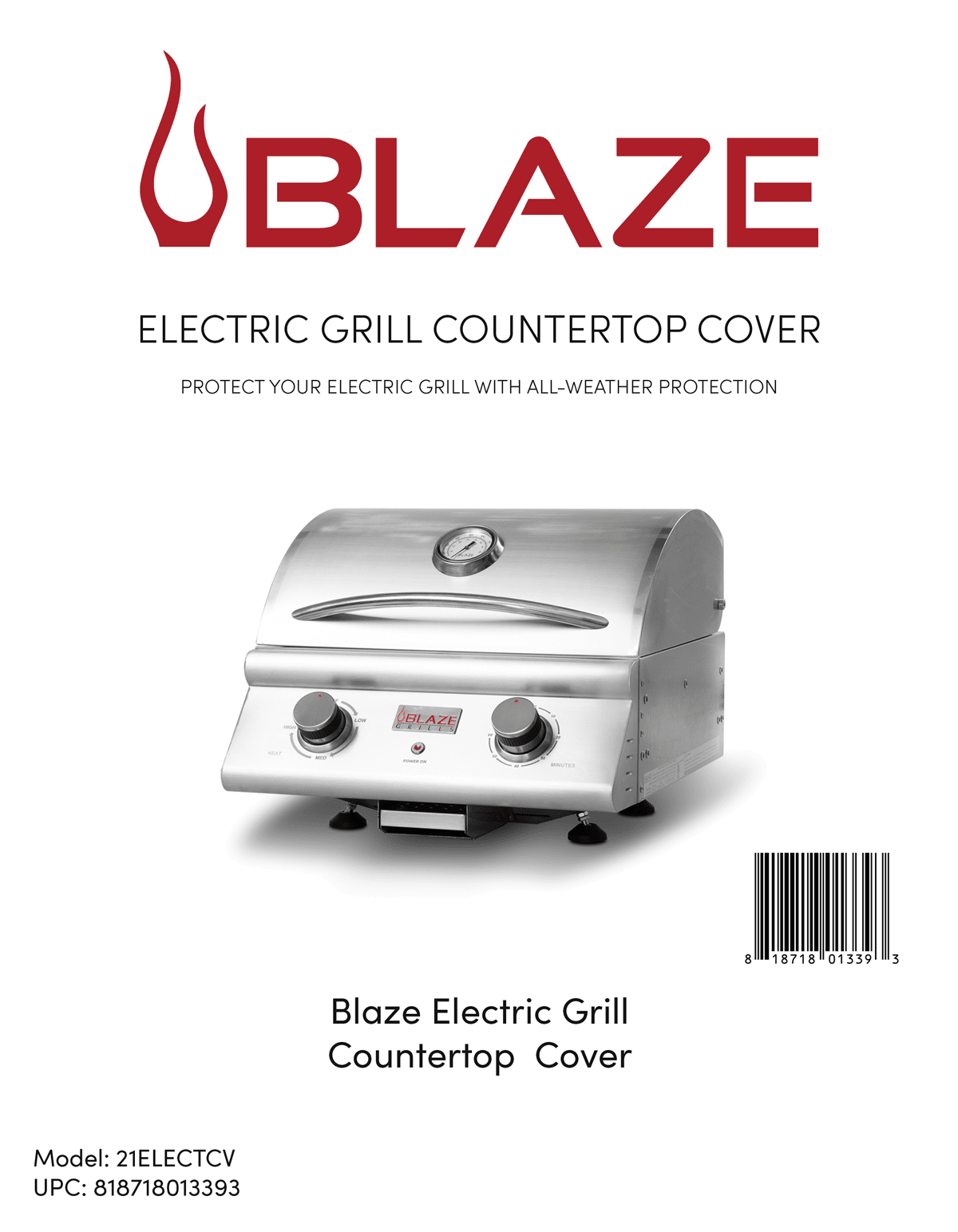 Blaze Grills 21ELECTCV Blaze Electric Grill Countertop Cover