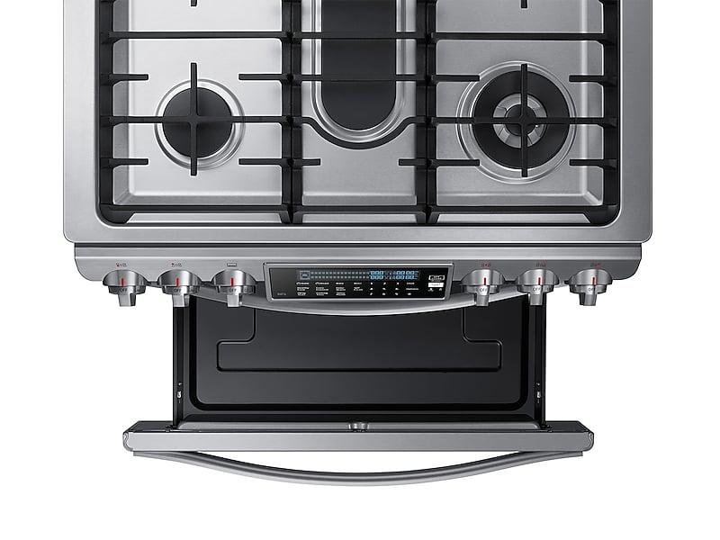 Samsung NX58H9950WS 5.8 Cu. Ft. Chef Collection Slide-In Gas Range With True Convection In Stainless Steel
