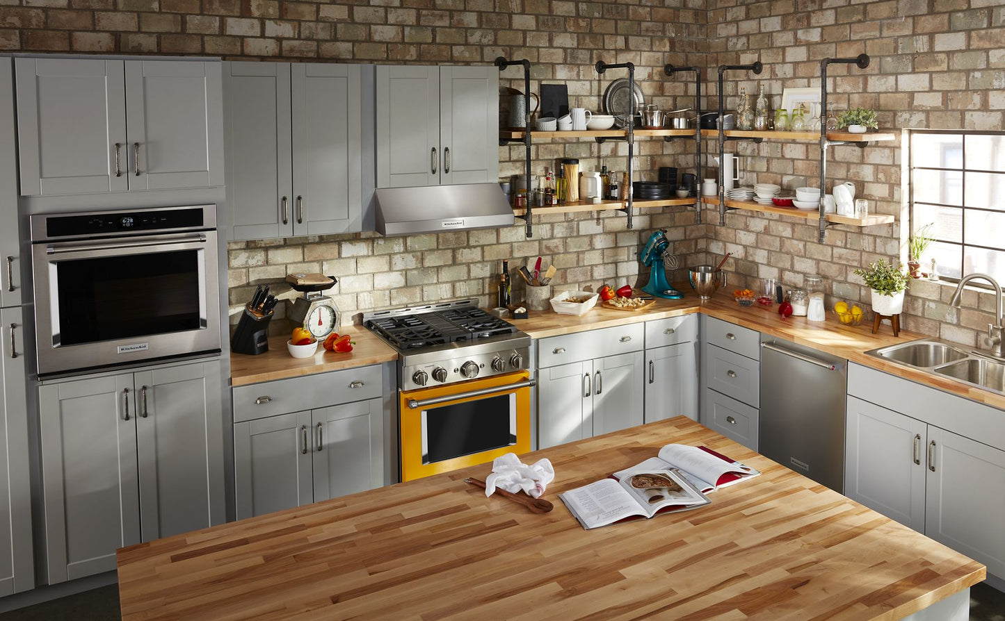 Kitchenaid KFGC500JYP Kitchenaid® 30'' Smart Commercial-Style Gas Range With 4 Burners - Yellow Pepper