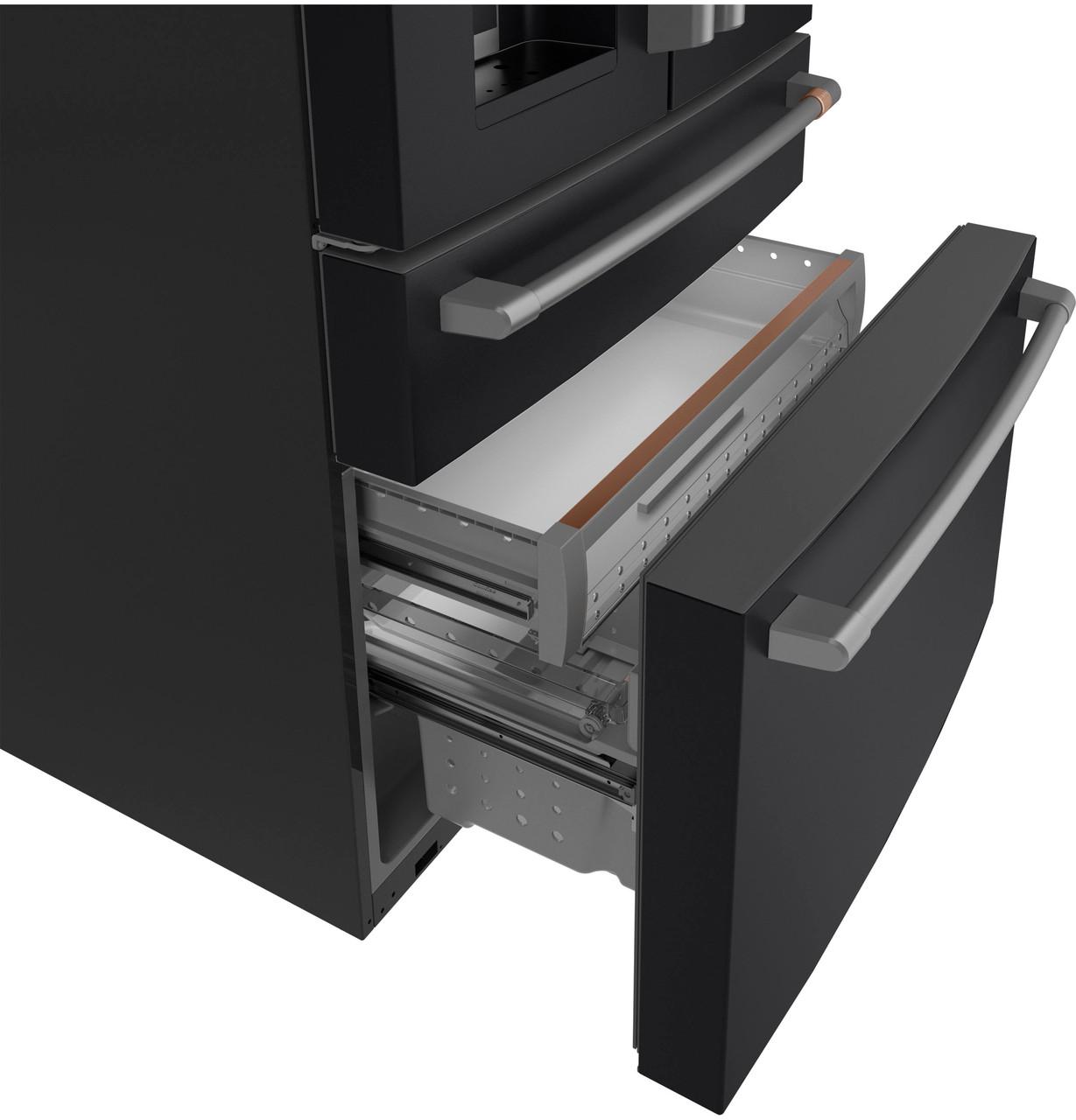 Cafe CXE22DP3PD1 Café&#8482; Energy Star® 22.3 Cu. Ft. Smart Counter-Depth 4-Door French-Door Refrigerator