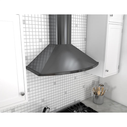 Zephyr ZSAE30DBS Essentials Europa Series 30-In. Savona Wall Range Hood - Black Stainless Steel