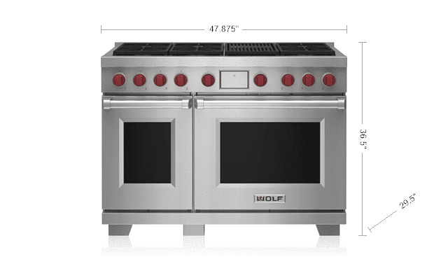 Wolf DF48650CSPLP 48" Dual Fuel Range - 6 Burners And Infrared Charbroiler