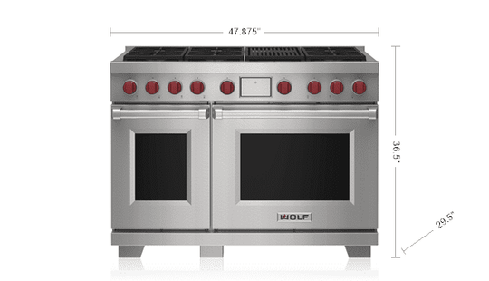 Wolf DF48650CSPLP 48" Dual Fuel Range - 6 Burners And Infrared Charbroiler