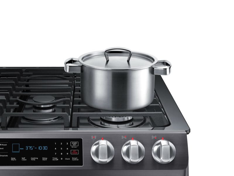 Samsung NX58R9421SG 5.8 Cu. Ft. Slide-In Gas Range With Convection In Black Stainless Steel
