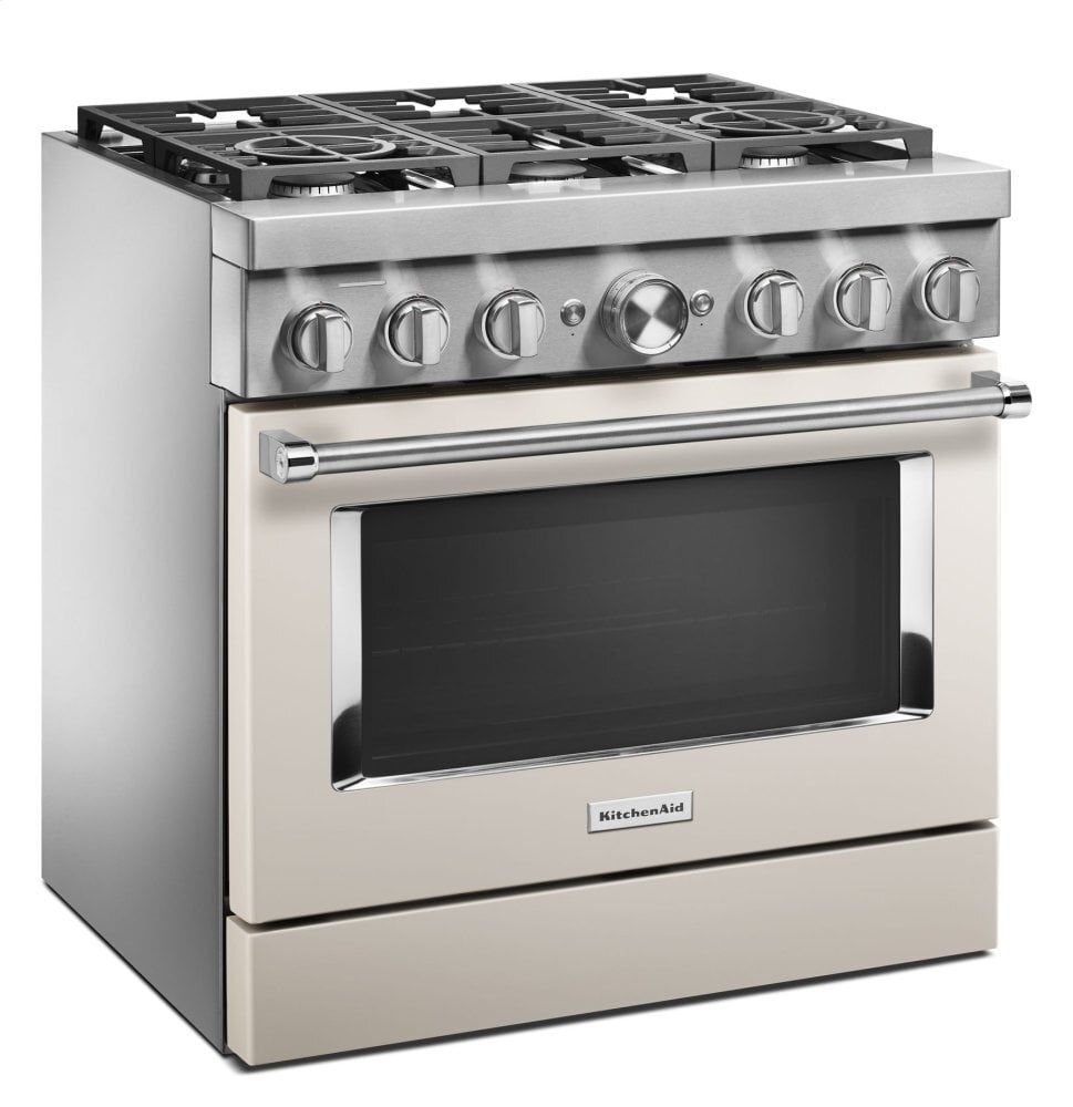 Kitchenaid KFDC506JMH Kitchenaid® 36'' Smart Commercial-Style Dual Fuel Range With 6 Burners - Milkshake