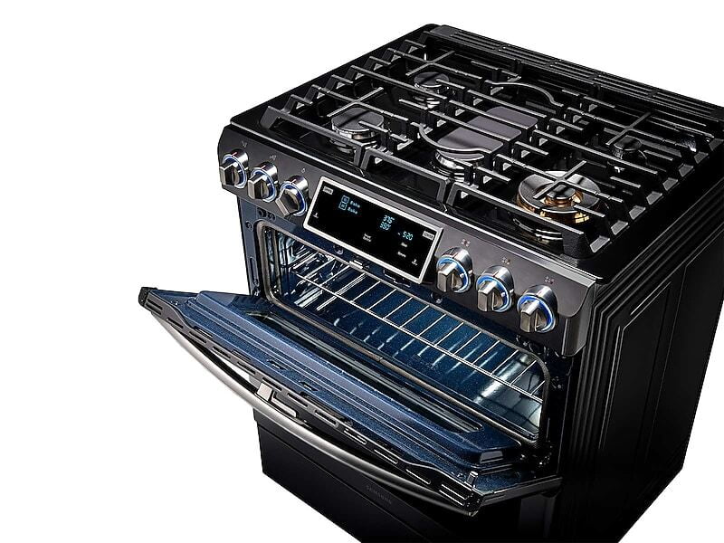 Samsung NX58K9850SG 5.8 Cu. Ft. Slide-In Gas Range With Flex Duo™ & Dual Door In Black Stainless Steel