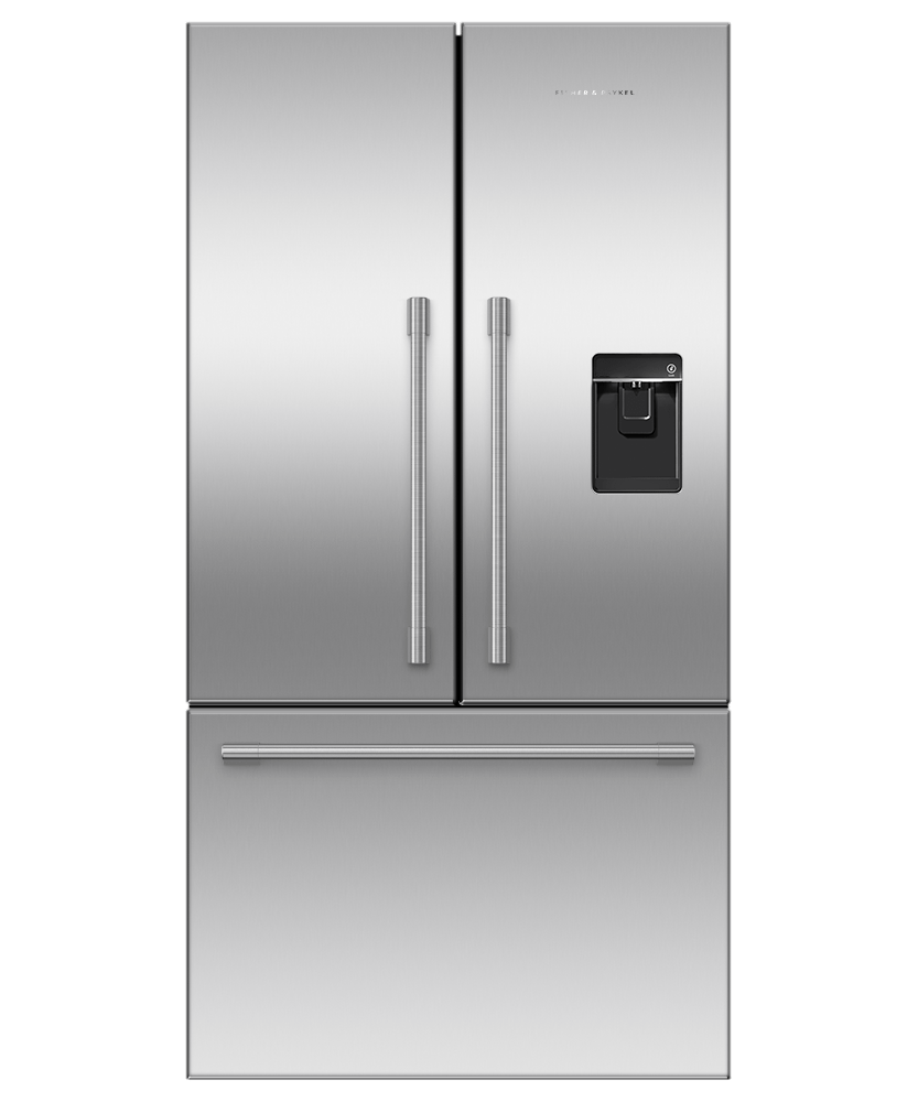 Fisher & Paykel RF201AHUSX1 Freestanding French Door Refrigerator Freezer, 36", 20.1 Cu Ft, Ice & Water