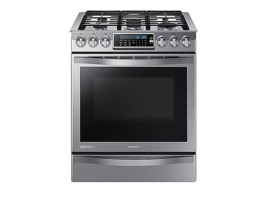 Samsung NX58H9950WS 5.8 Cu. Ft. Chef Collection Slide-In Gas Range With True Convection In Stainless Steel
