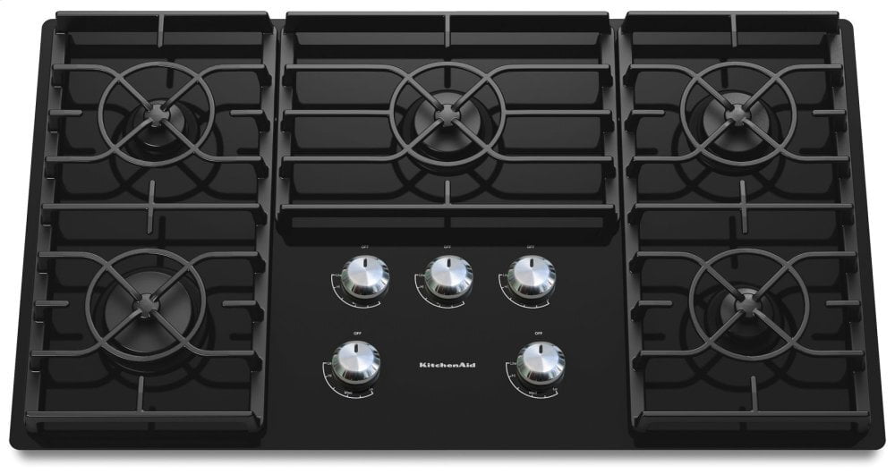 Kitchenaid KGCC566RBL 36-Inch 5 Burner Gas Cooktop, Architect® Series Ii - Black