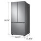 Samsung RF22A4121SR 22 Cu. Ft. Smart 3-Door French Door Refrigerator In Stainless Steel