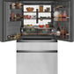 Cafe CXE22DM5PS5 Café™ Energy Star® 22.3 Cu. Ft. Smart Counter-Depth 4-Door French-Door Refrigerator In Platinum Glass