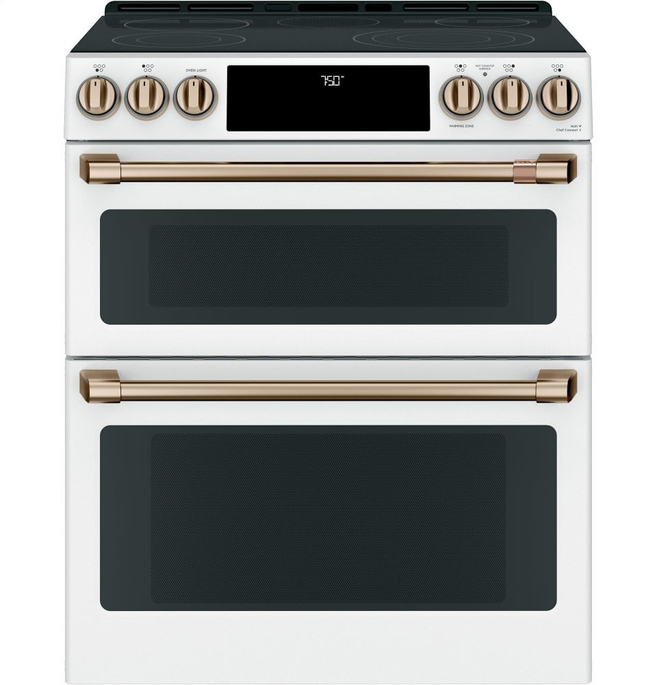Cafe CES750P4MW2 Café 30" Smart Slide-In, Front-Control, Radiant And Convection Double-Oven Range