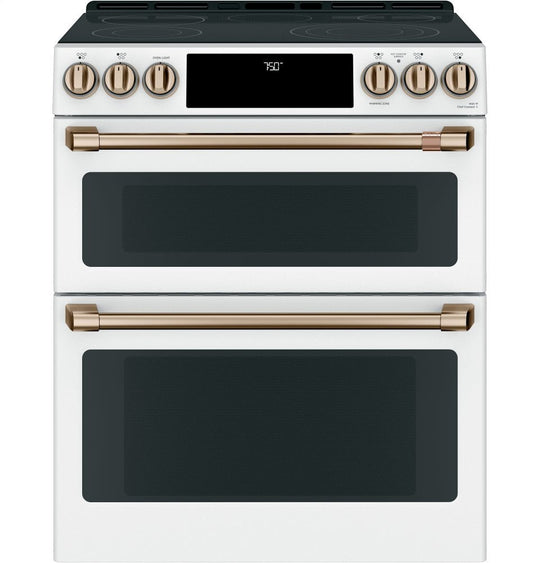 Cafe CES750P4MW2 Café 30" Smart Slide-In, Front-Control, Radiant And Convection Double-Oven Range