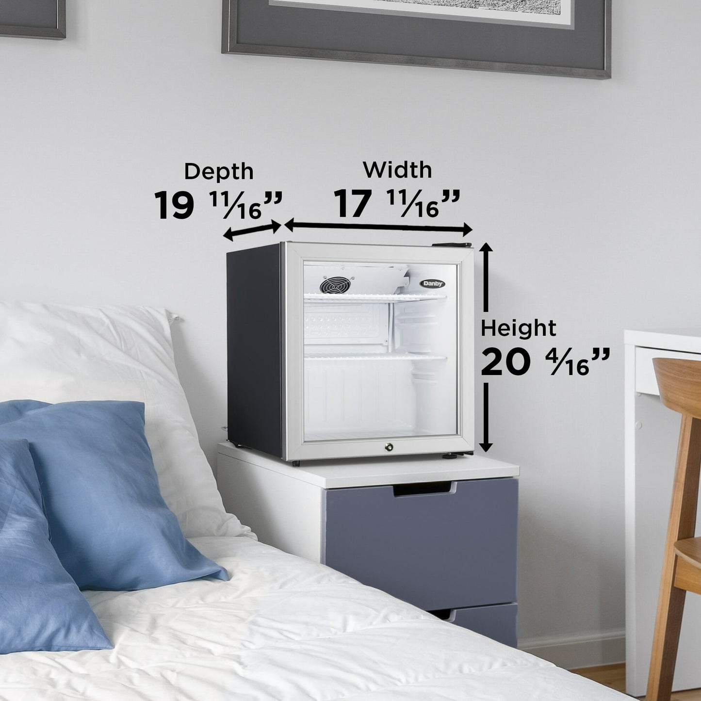 Danby DAG016A2BDB Danby 1.6 Cu. Ft. Compact Glass Door Fridge In Platinum