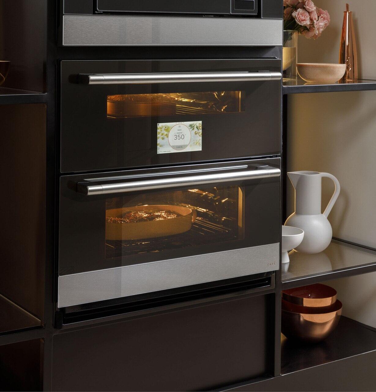 Cafe CTS92DM2NS5 Café&#8482; 30" Smart Built-In Twin Flex Single Wall Oven In Platinum Glass
