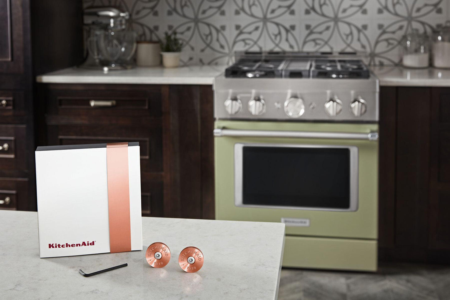 Kitchenaid W11368841CF Kitchenaid® Commercial-Style Range Handle Medallion Kit - Copper