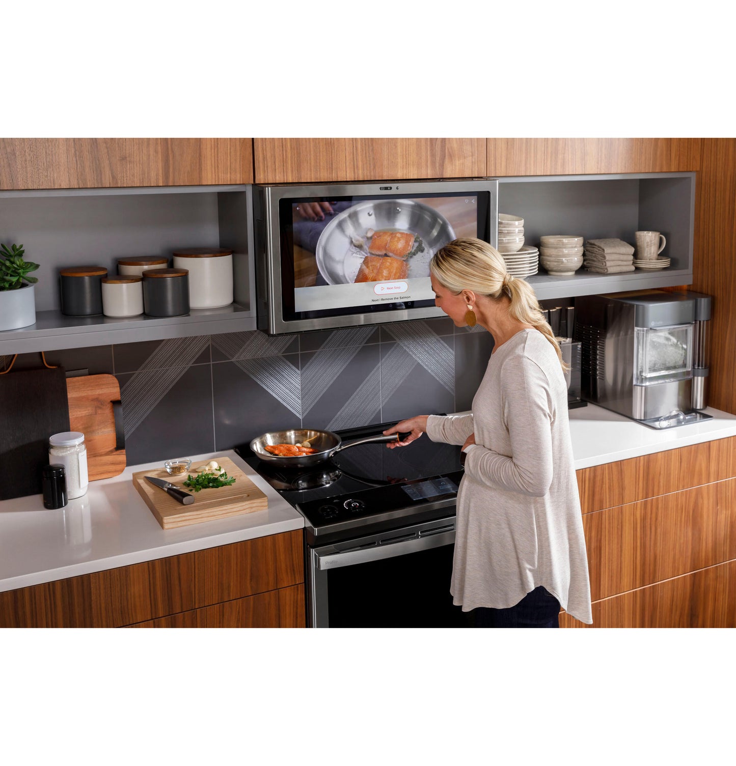 Ge Appliances PHS93XYPFS Ge Profile™ 30" Smart Slide-In Front-Control Induction Fingerprint Resistant Range With In Oven Camera