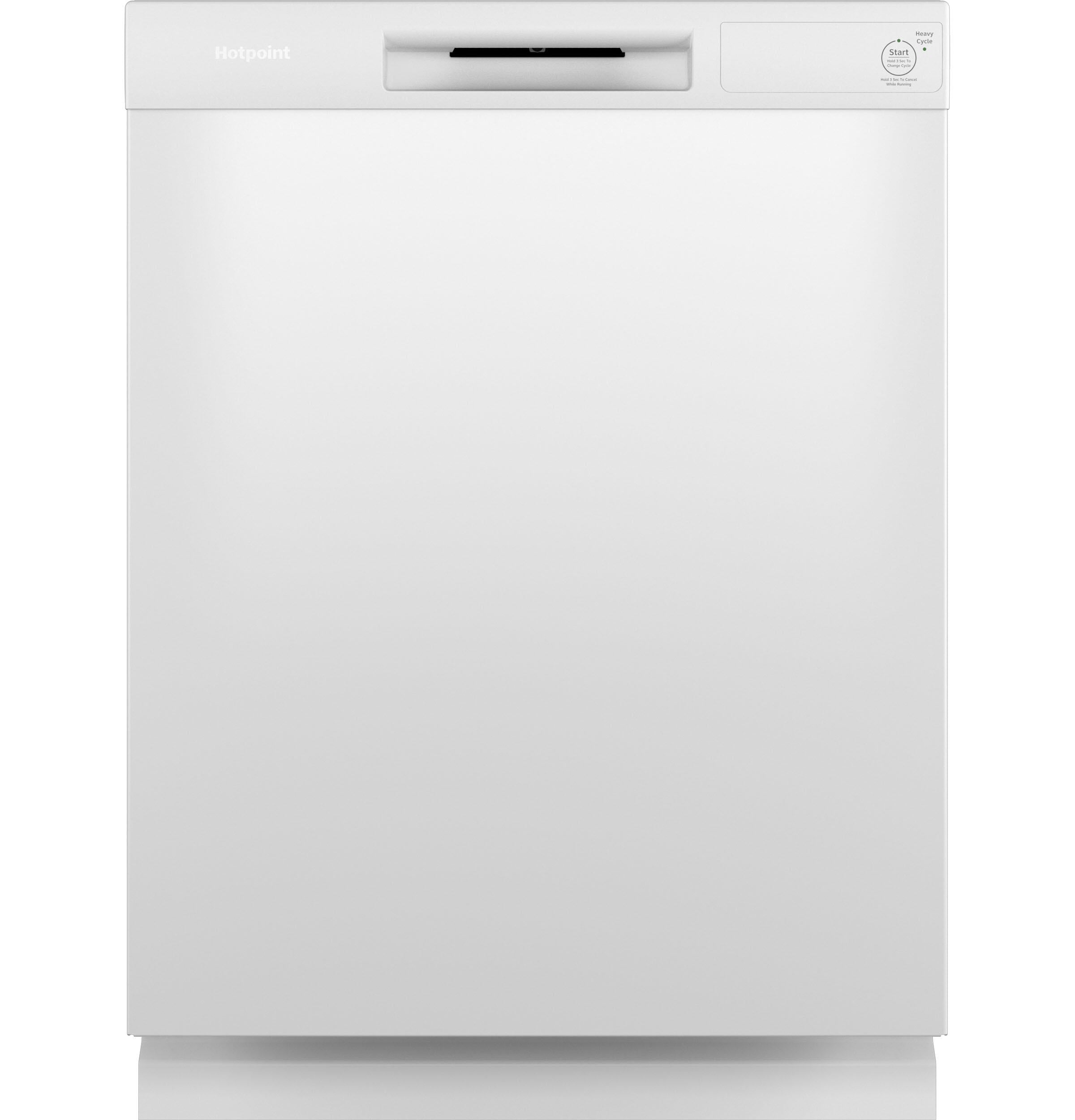 Hotpoint HDF310PGRWW Hotpoint® One Button Dishwasher With Plastic Interior