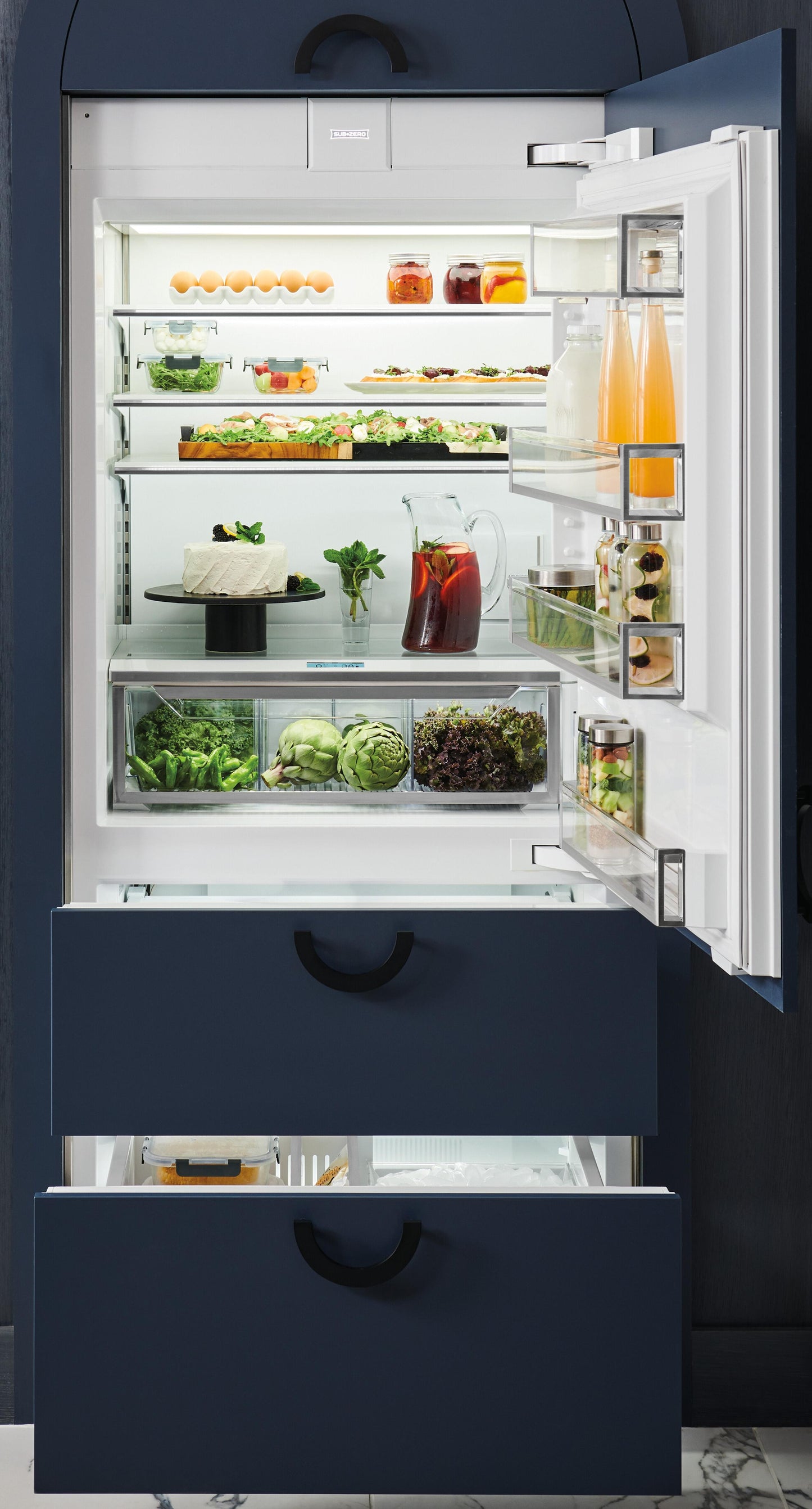 Sub-Zero DET3650CIL 36" Designer Over-And-Under Refrigerator/Freezer With Ice Maker - Panel Ready