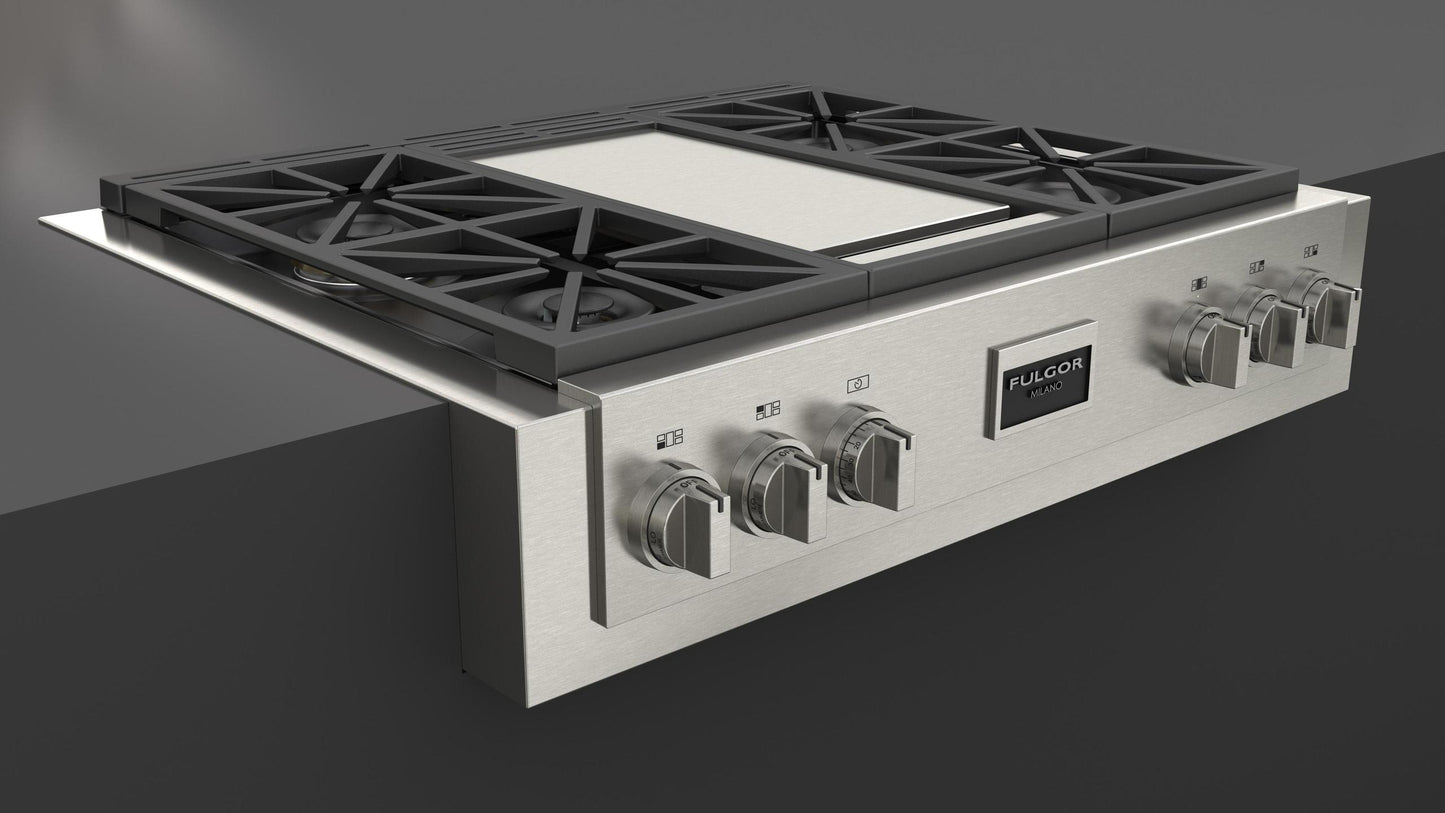 Fulgor Milano F6GRT364GS1 Sofia 36" Pro Gas Rangetop With Griddle