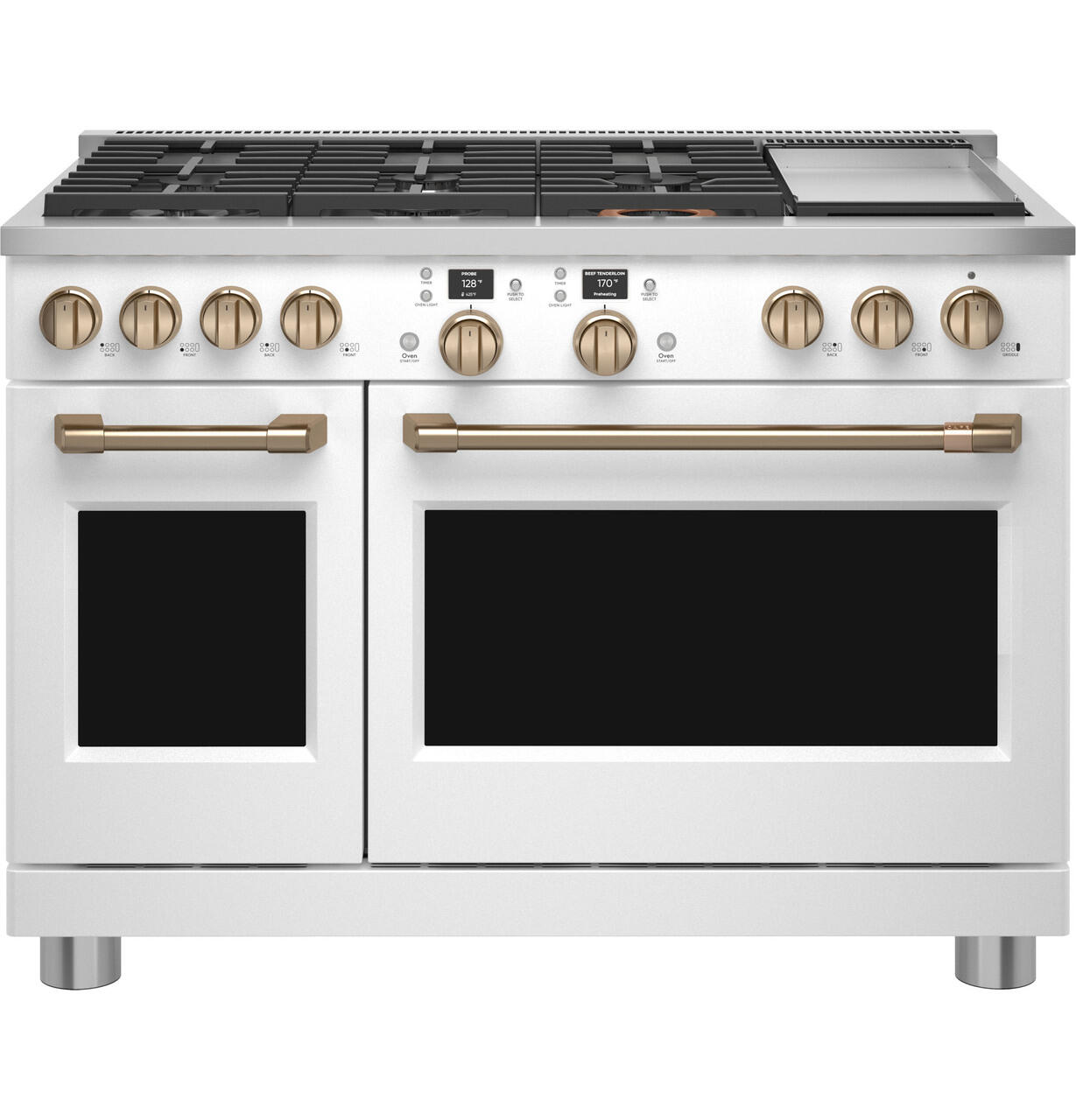 Cafe C2Y486P4TW2 Café™ 48" Smart Dual-Fuel Commercial-Style Range With 6 Burners And Griddle (Natural Gas)