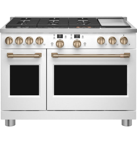 Cafe C2Y486P4TW2 Café™ 48" Smart Dual-Fuel Commercial-Style Range With 6 Burners And Griddle (Natural Gas)