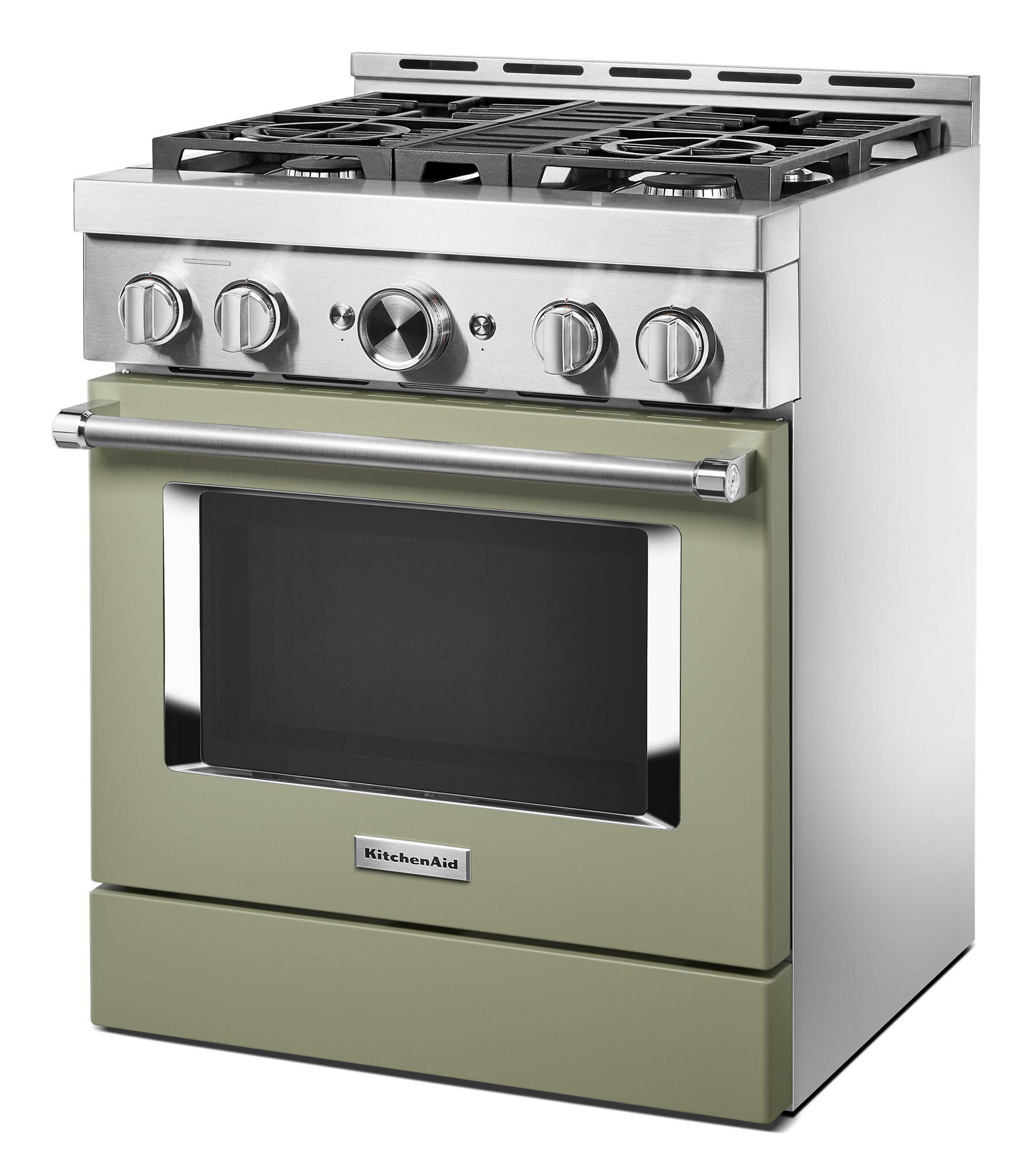 Kitchenaid KFGC500JAV Kitchenaid® 30'' Smart Commercial-Style Gas Range With 4 Burners - Avocado Cream