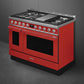 Smeg CPF48UGMR Portofino Pro-Style Dual Fuel Range, Red, 48