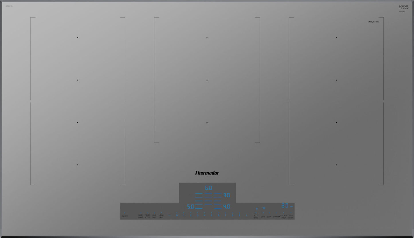 Thermador CIT367YG Liberty® Induction Cooktop 36'' Titanium Gray, Surface Mount Without Frame Cit367Yg