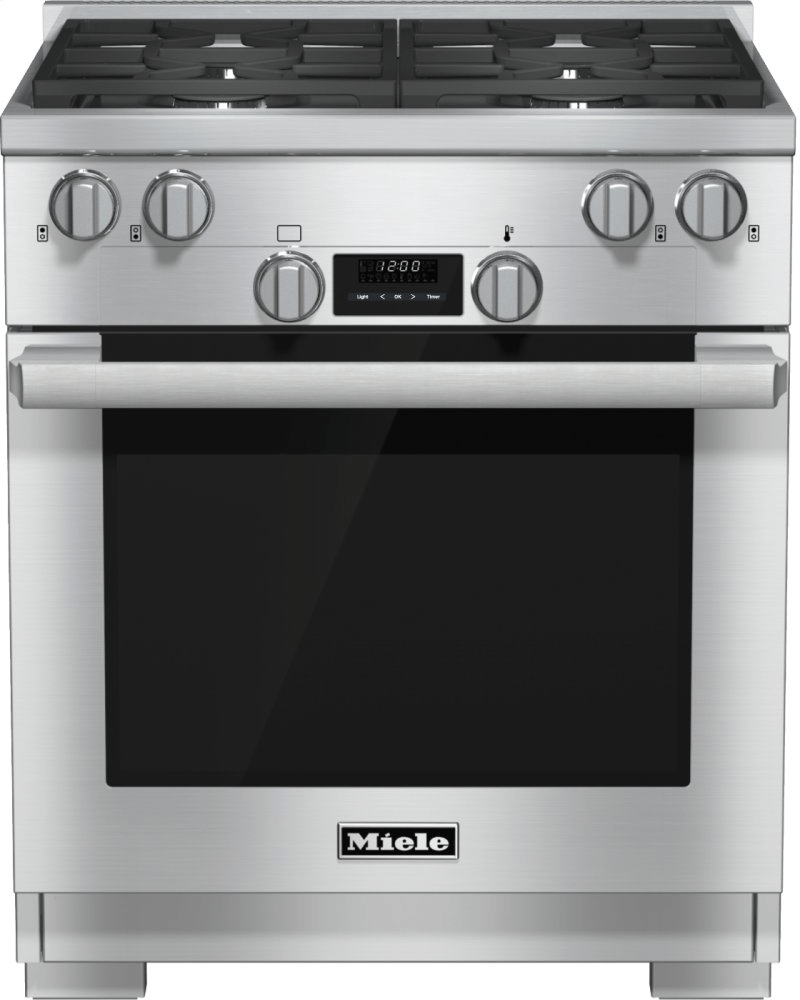 Miele HR1124GCLEANTOUCHSTEEL Hr 1124 G - 30 Inch Range All Gas With Directselect, Twin Convection Fans And M Pro Dual Stacked Burners