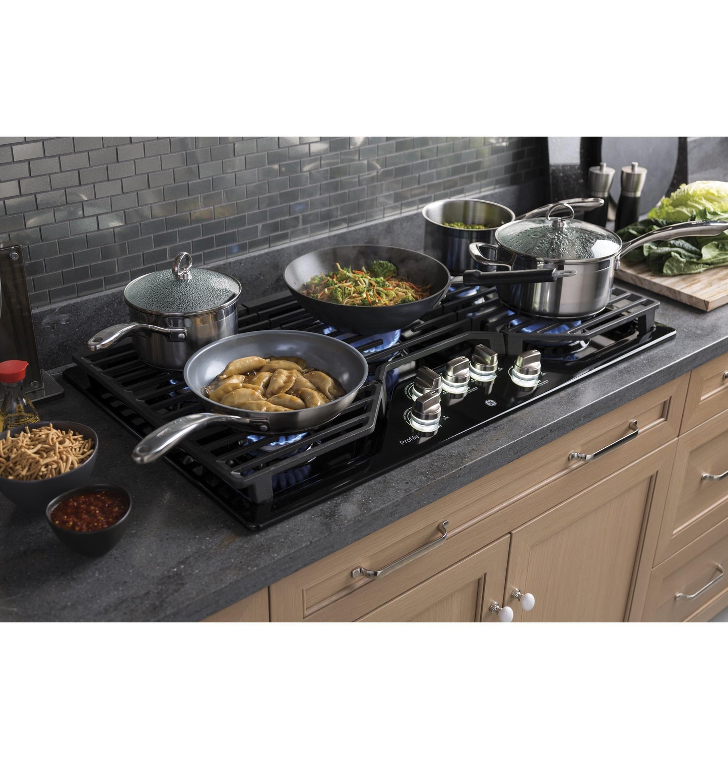 Ge Appliances PGP7036DLBB Ge Profile™ 36" Built-In Gas Cooktop With Optional Extra-Large Cast Iron Griddle