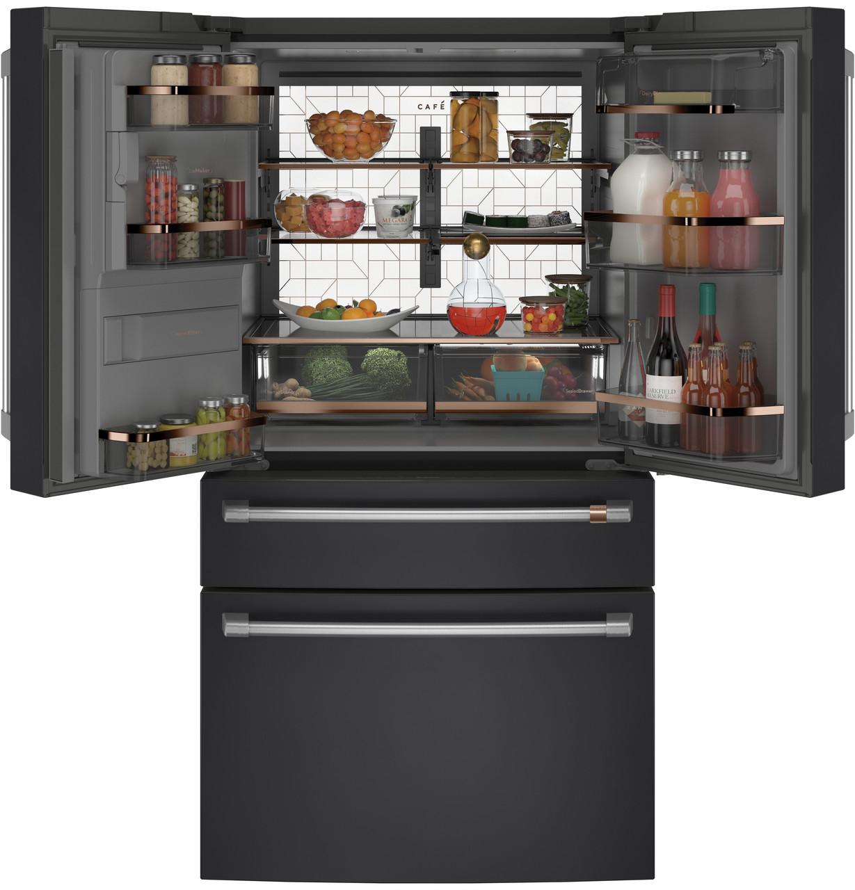 Cafe CXE22DP3PD1 Café&#8482; Energy Star® 22.3 Cu. Ft. Smart Counter-Depth 4-Door French-Door Refrigerator