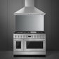 Smeg CPF48UGMX Portofino Pro-Style Dual Fuel Range, Gray, 48