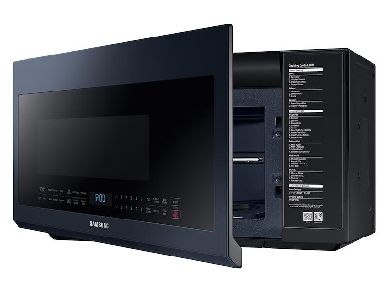 Samsung ME21A706BQN 2.1 Cu. Ft. Smart Bespoke Over-The-Range Microwave With Sensor Cooking In Fingerprint Resistant Navy Steel
