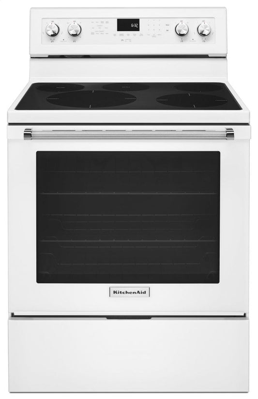 Kitchenaid KFEG500EWH 30-Inch 5-Element Electric Convection Range - White