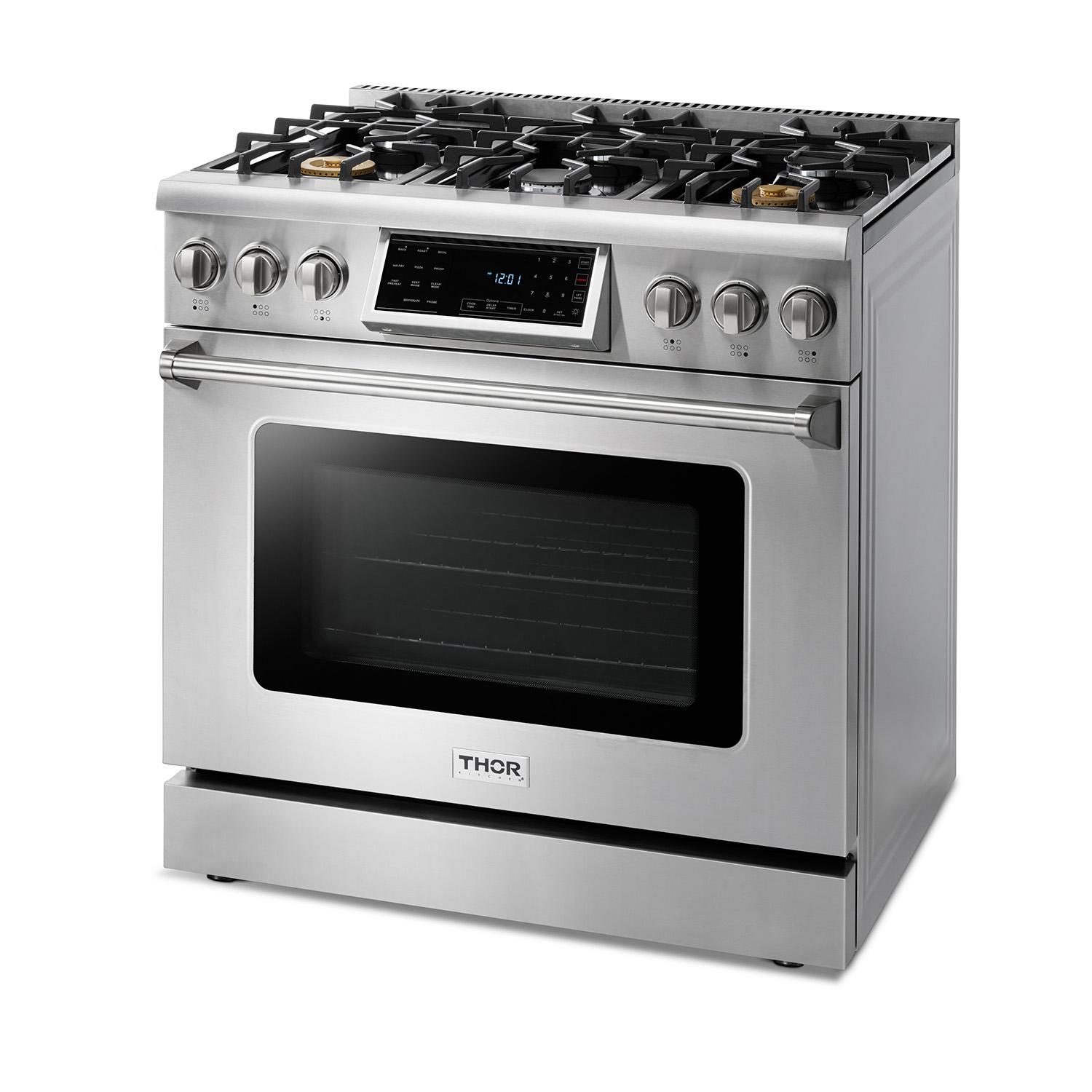 Thor Kitchen TRG3601LP 36 Inch Tilt Panel Professional Gas Range - Trg3601 / Trg3601Lp - Liquid Propane