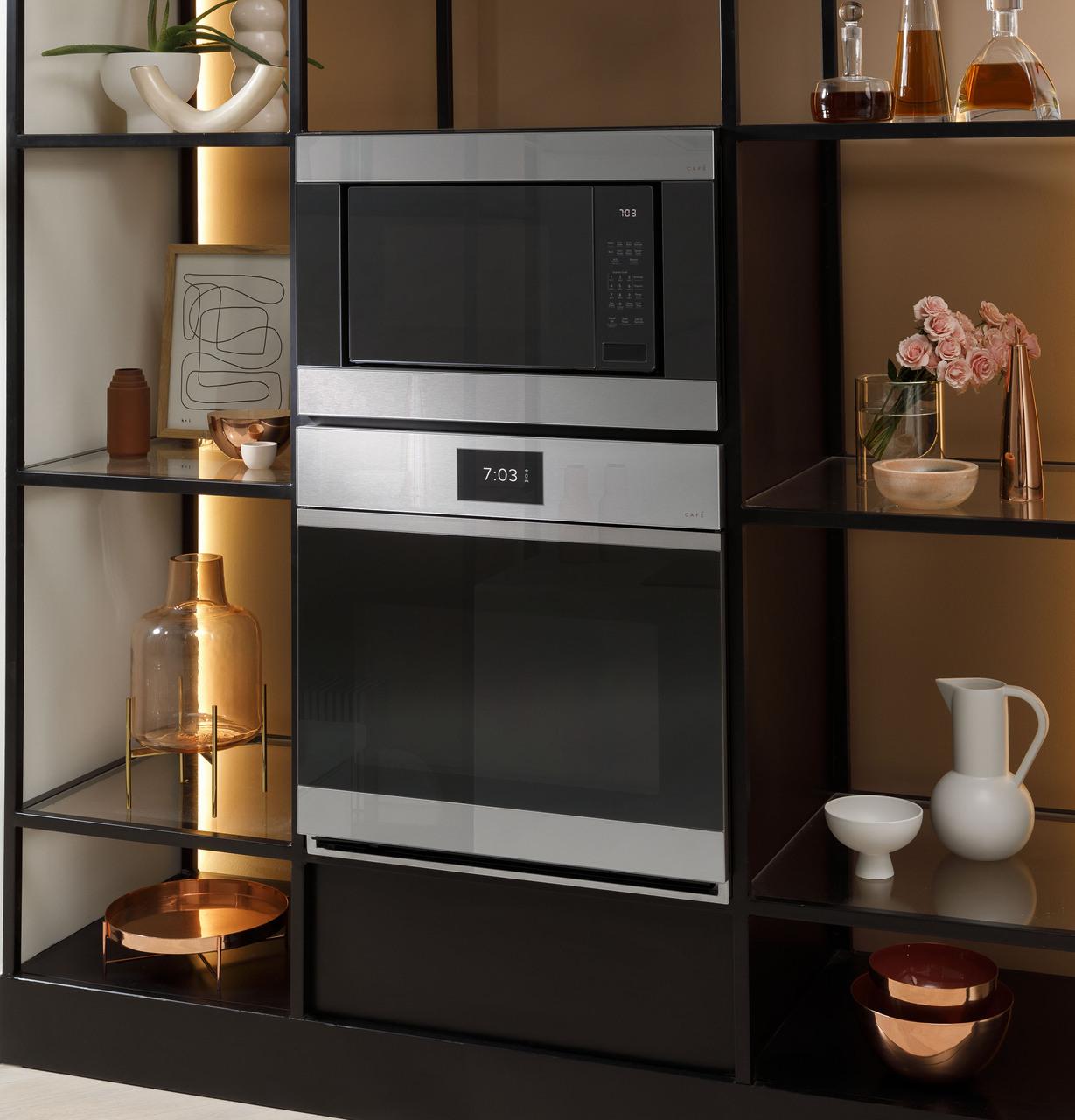 Cafe CTS90DM2NS5 Café™ Minimal Series 30" Smart Built-In Convection Single Wall Oven In Platinum Glass