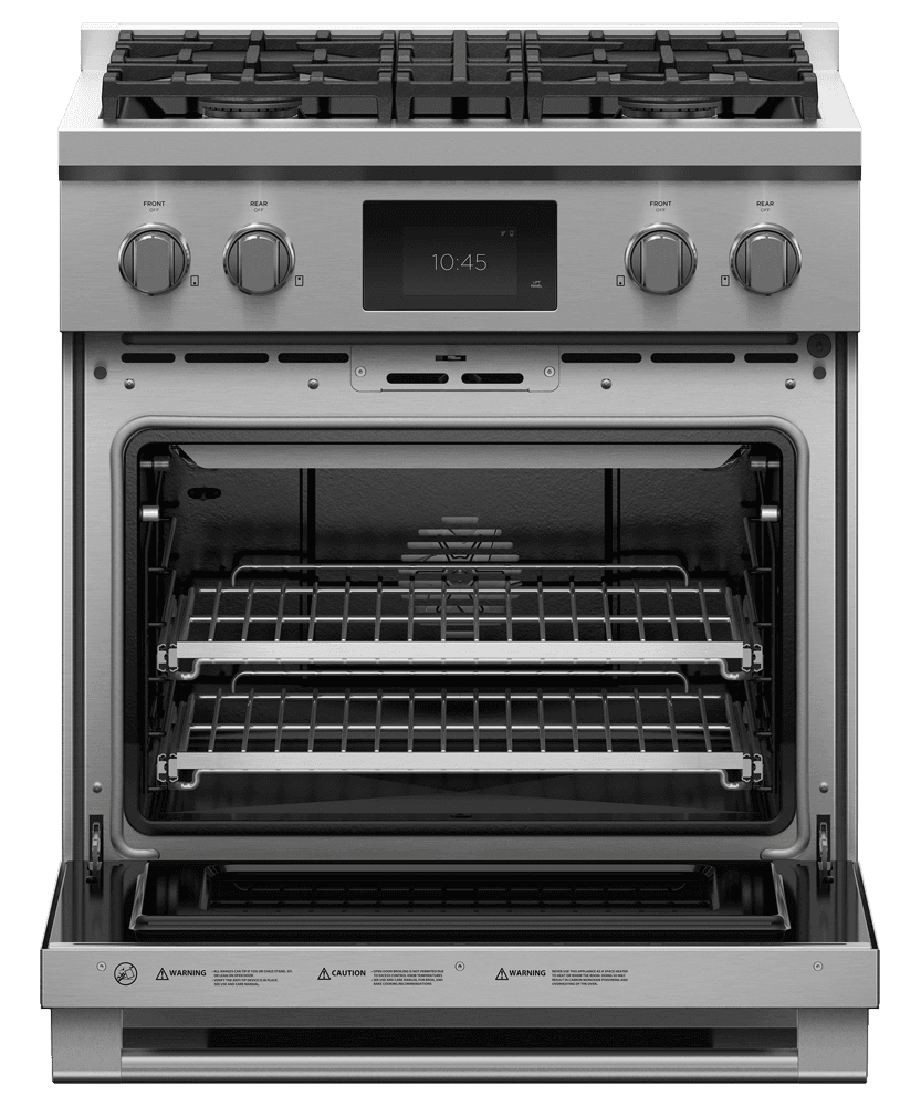 Fisher & Paykel RDV3304N Dual Fuel Range, 30", 4 Burners, Self-Cleaning