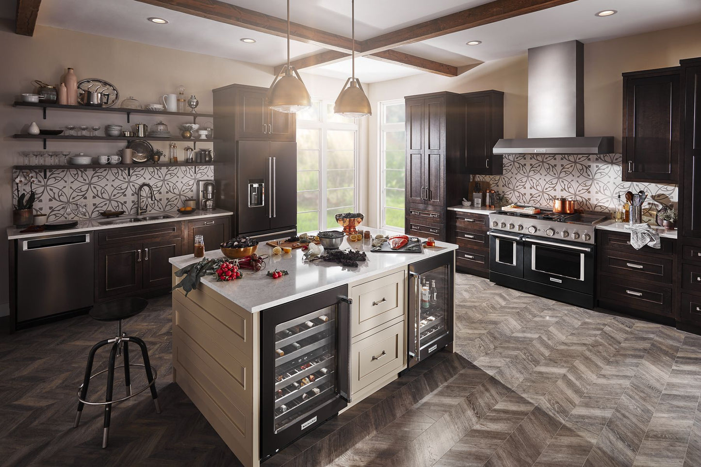 Kitchenaid KFGC558JBK Kitchenaid® 48'' Smart Commercial-Style Gas Range With Griddle - Imperial Black