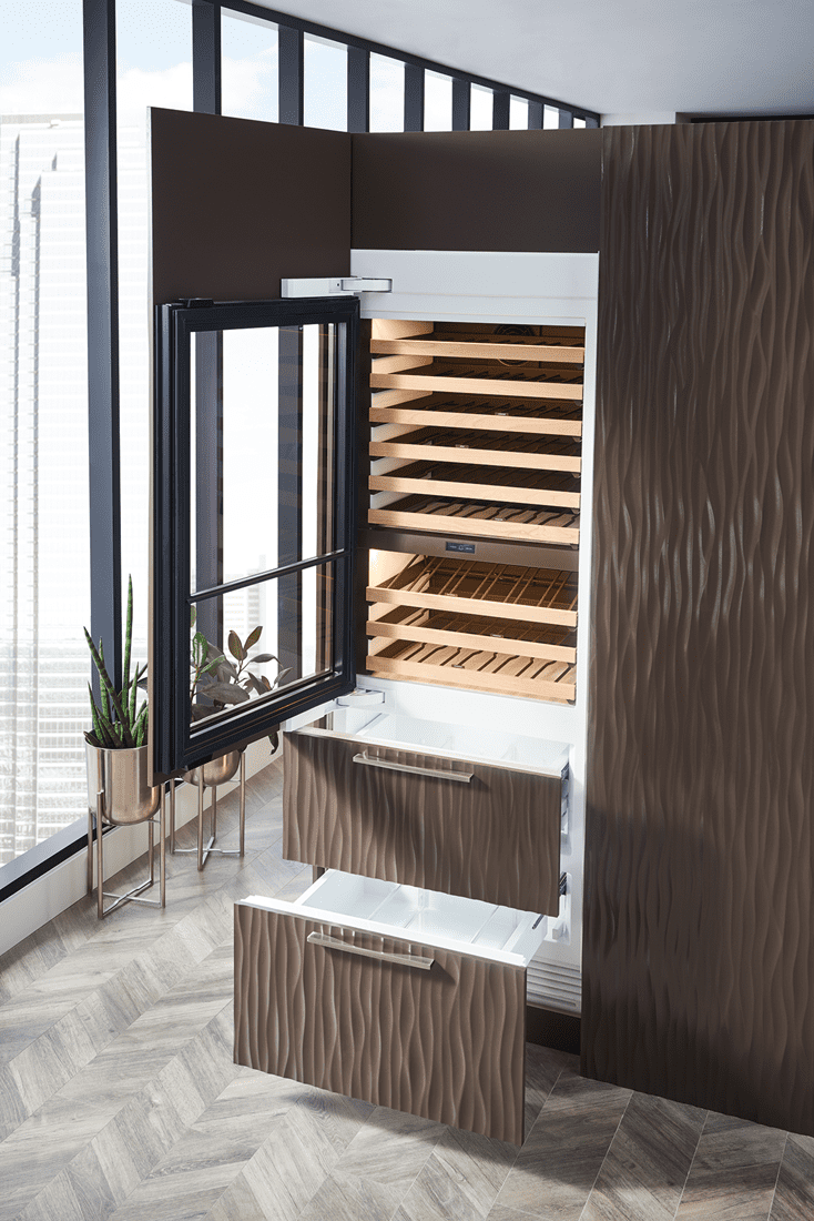 Sub-Zero IW30RLH 30" Designer Wine Storage With Refrigerator Drawers - Panel Ready