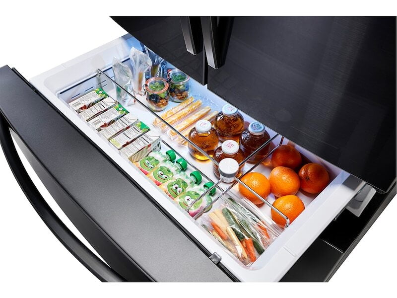 Samsung RF22R7351SG 22 Cu. Ft. Food Showcase Counter Depth 4-Door French Door Refrigerator In Black Stainless Steel