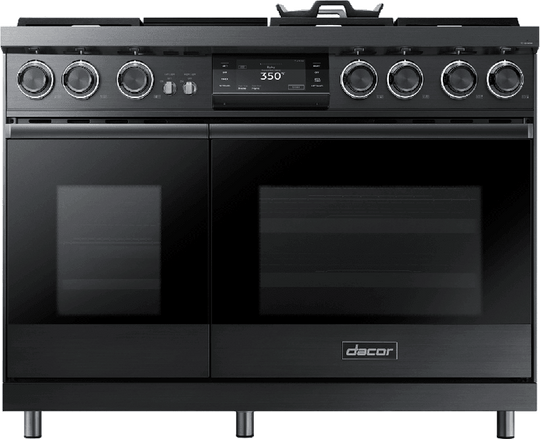 Dacor DOP48M96DPM 48" Pro Dual-Fuel Steam Range, Graphite Stainless Steel, Liquid Propane