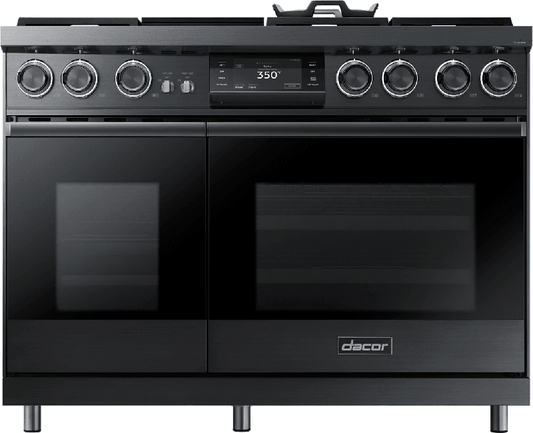Dacor DOP48M96DLM 48" Pro Dual-Fuel Steam Range, Graphite Stainless Steel, Natural Gas