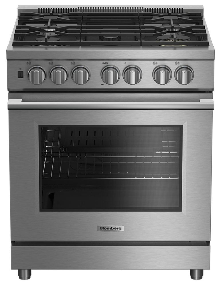 Blomberg Appliances BDFP34550SS 30" Pro Dual Fuel Stainless Range With 5.7 Cu Ft Self Clean Oven, 5 Burner, Track Light