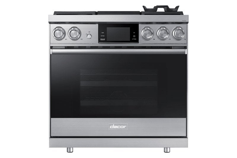 Dacor DOP36M94DHM 36" Pro Dual-Fuel Steam Range, Graphite Stainless Steel, Natural Gas/High Altitude
