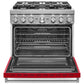 Kitchenaid KFDC506JPA Kitchenaid® 36'' Smart Commercial-Style Dual Fuel Range With 6 Burners - Passion Red