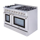 Thor Kitchen HRD4803ULP 48 Inch Professional Dual Fuel Lp Gas Range In Stainless Steel