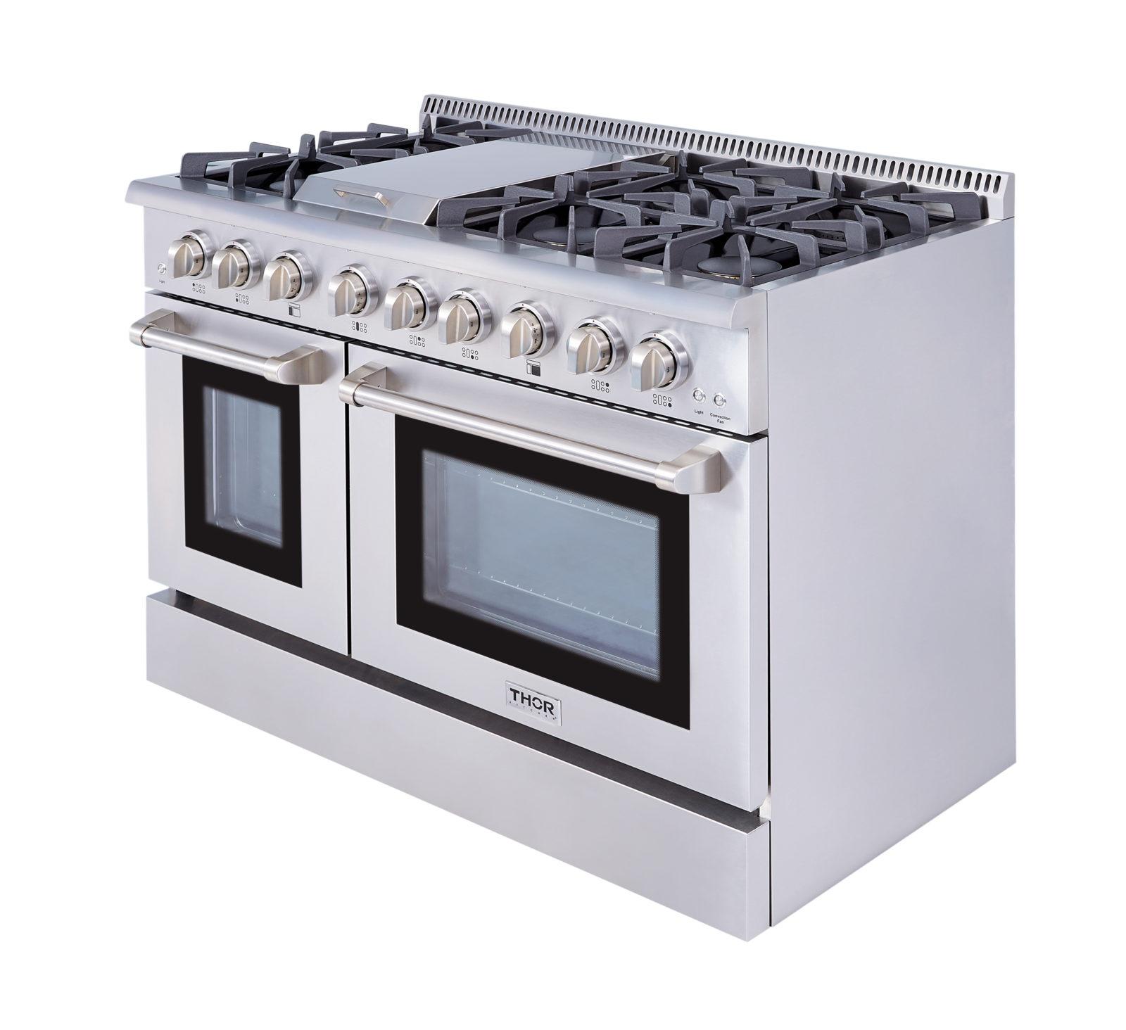 Thor Kitchen HRD4803ULP 48 Inch Professional Dual Fuel Lp Gas Range In Stainless Steel