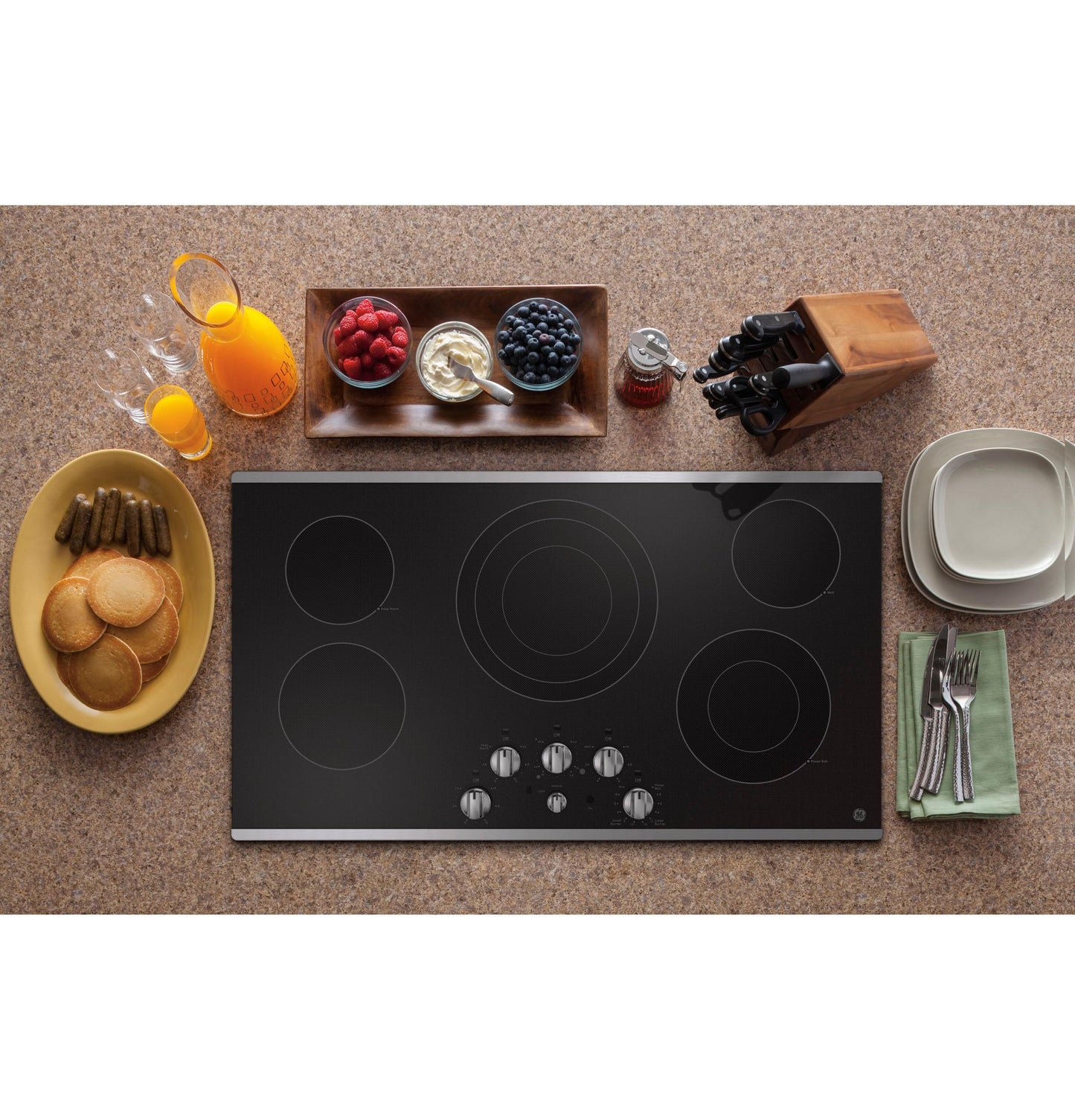 Ge Appliances JEP5036STSS Ge® 36" Built-In Knob Control Electric Cooktop